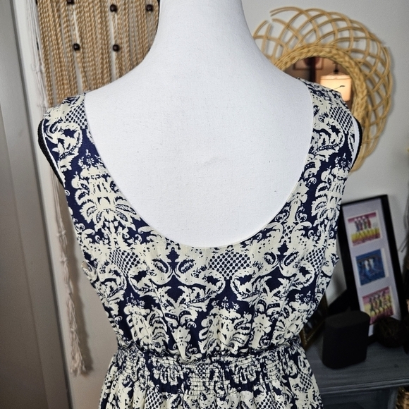 Sundays in Brooklyn Sing-The-Blues Away Nude Lace Maxi Dress Sz L boho - Picture 7 of 12